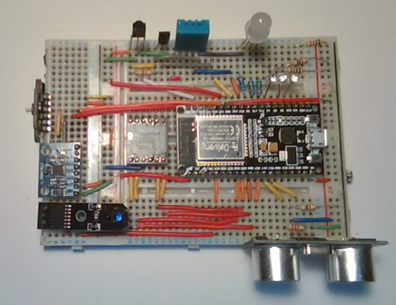 A picture of one of the esp’s with attached sensors